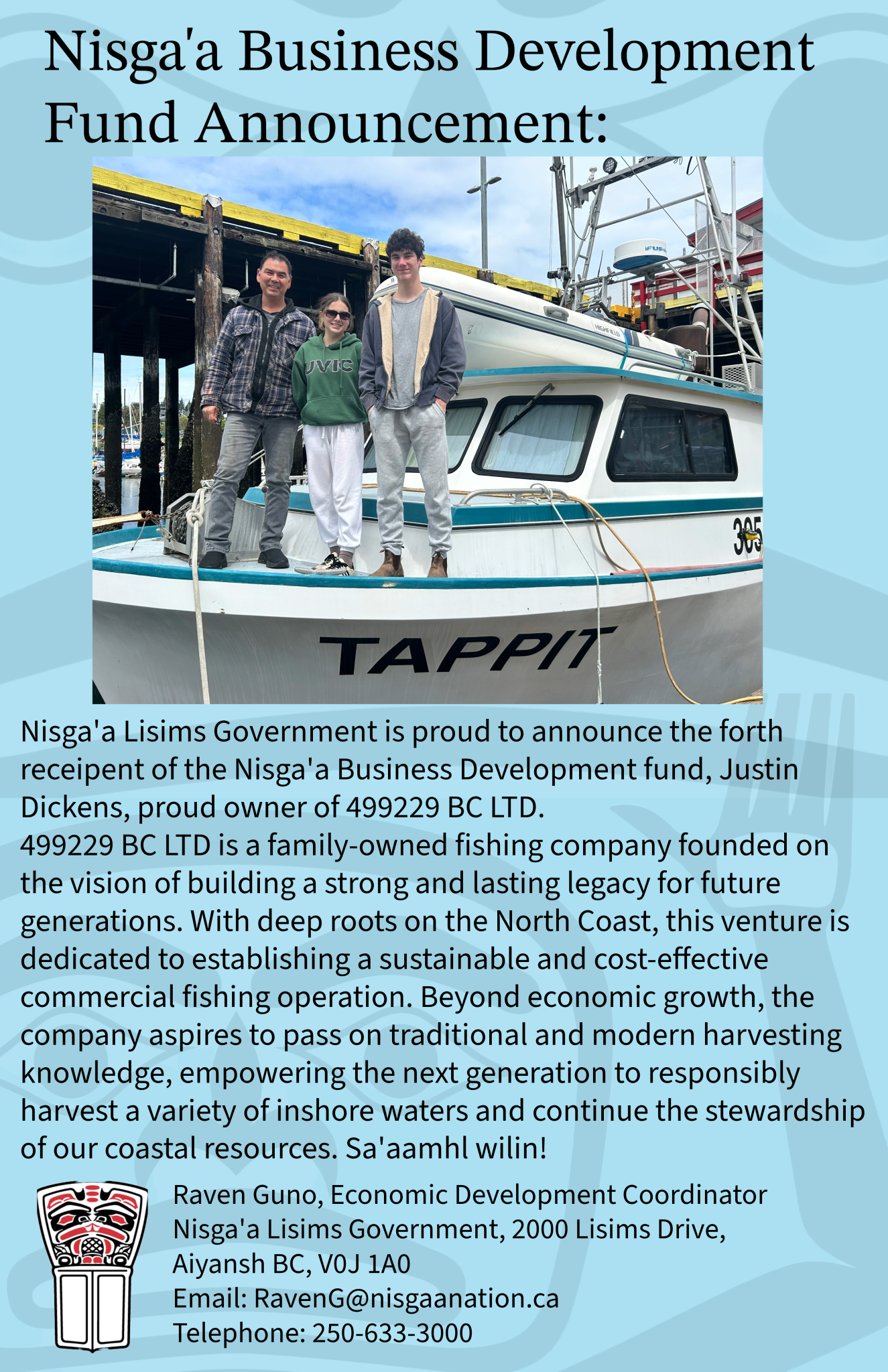 Nisga'a Business Development Fund | Announcement - Nisg̱a’a Lisims ...