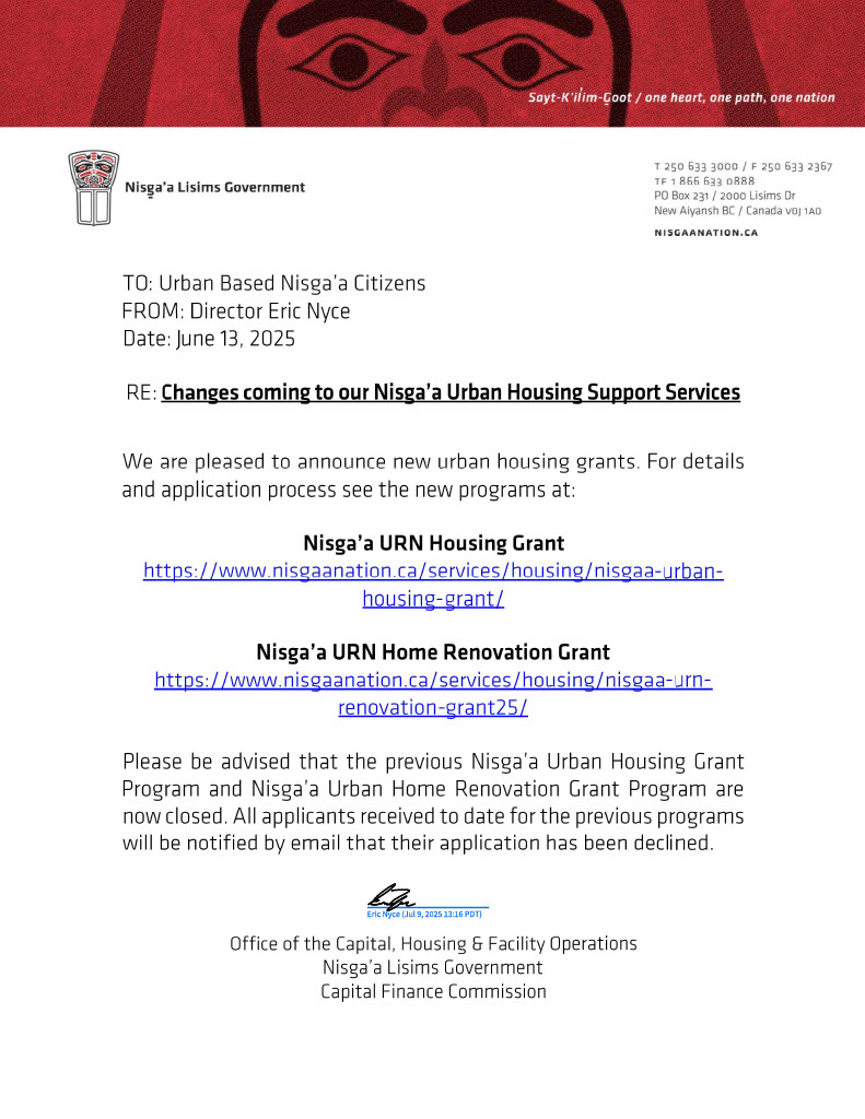 Nisga'a Urban Housing Support Service